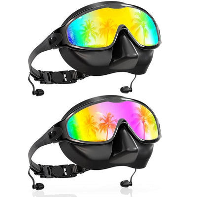 Flexcband Swim Goggles with Nose Cover for Adults