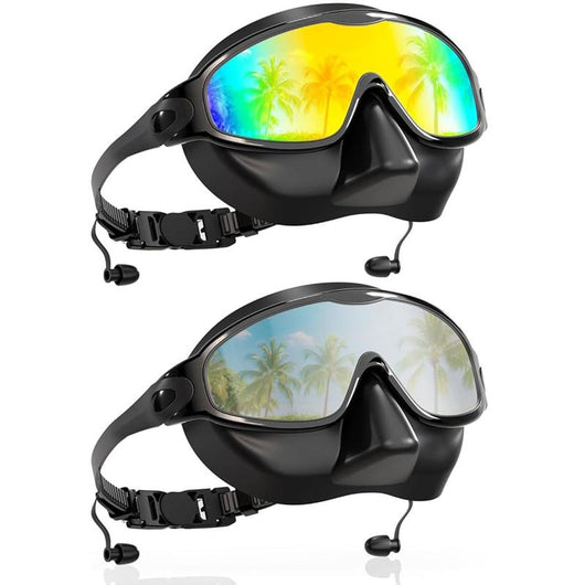Flexcband Swim Goggles with Nose Cover for Adults